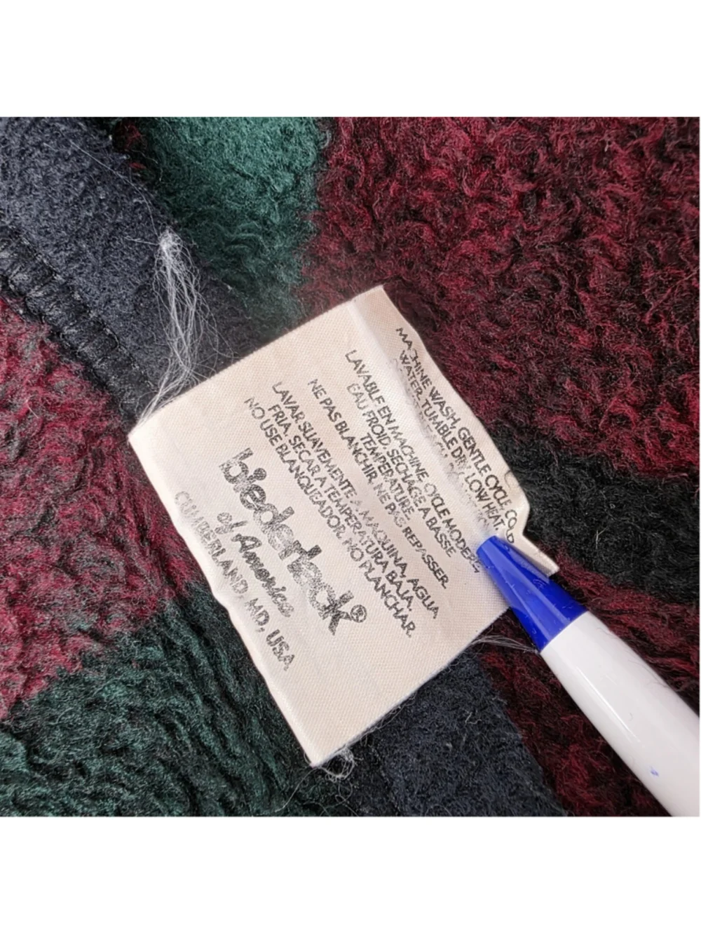 Biederlack Of America Vtg Aurora Throw Blanket USA Plaid 48